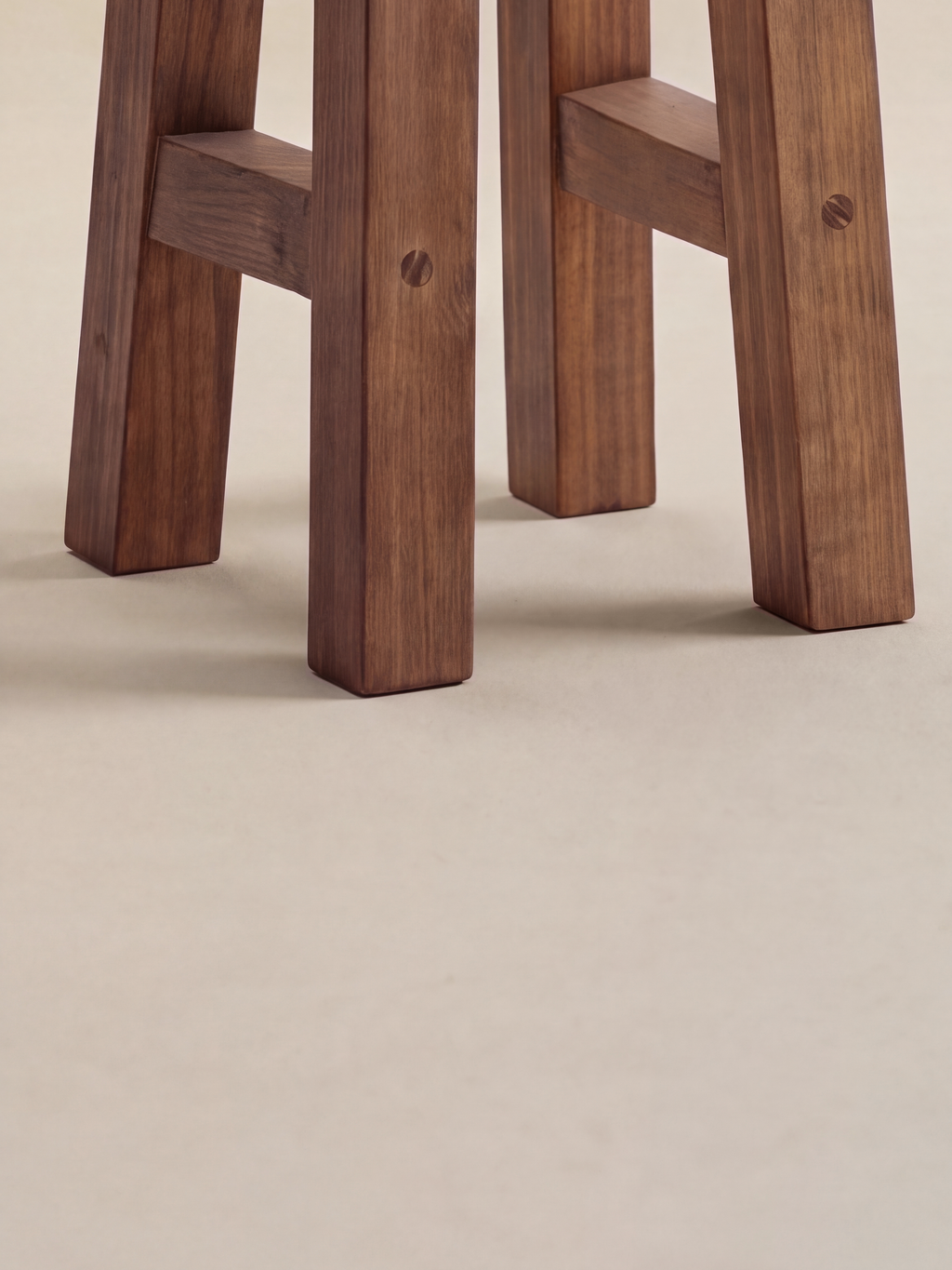 Farmhouse Bar Stool — lower rails and feet
