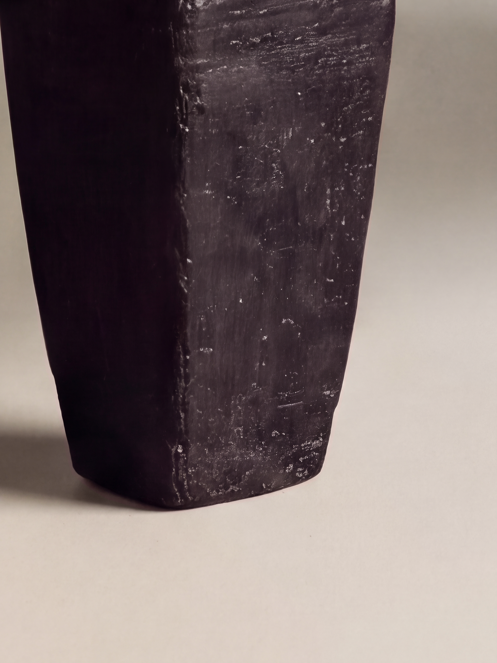Hand Carved Coffee Table — tapered foot texture