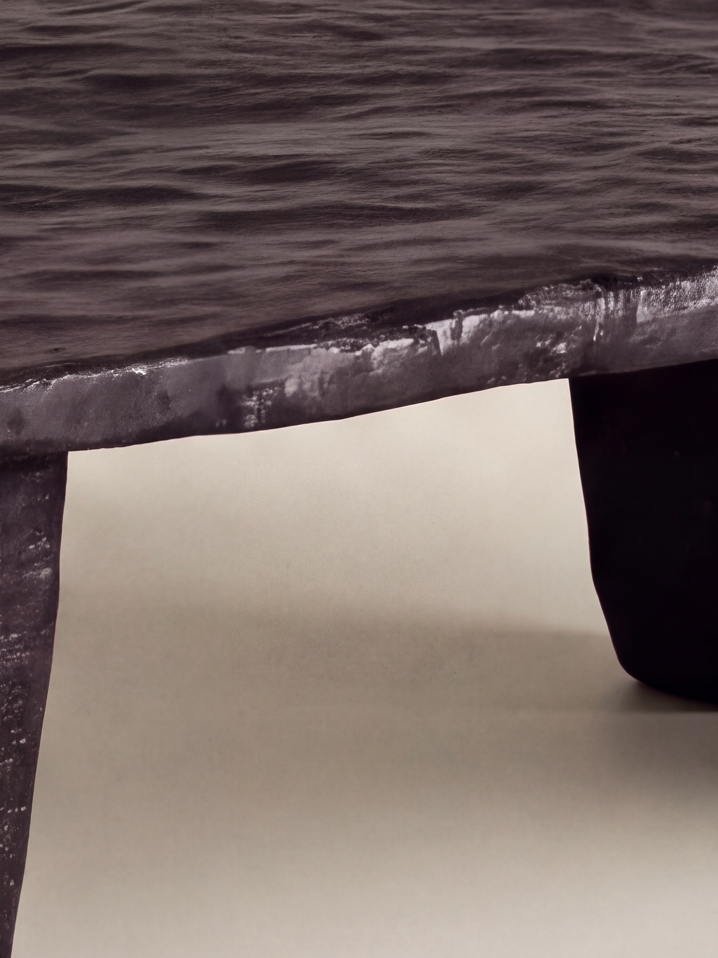 Hand Carved Coffee Table — carved surface and edge