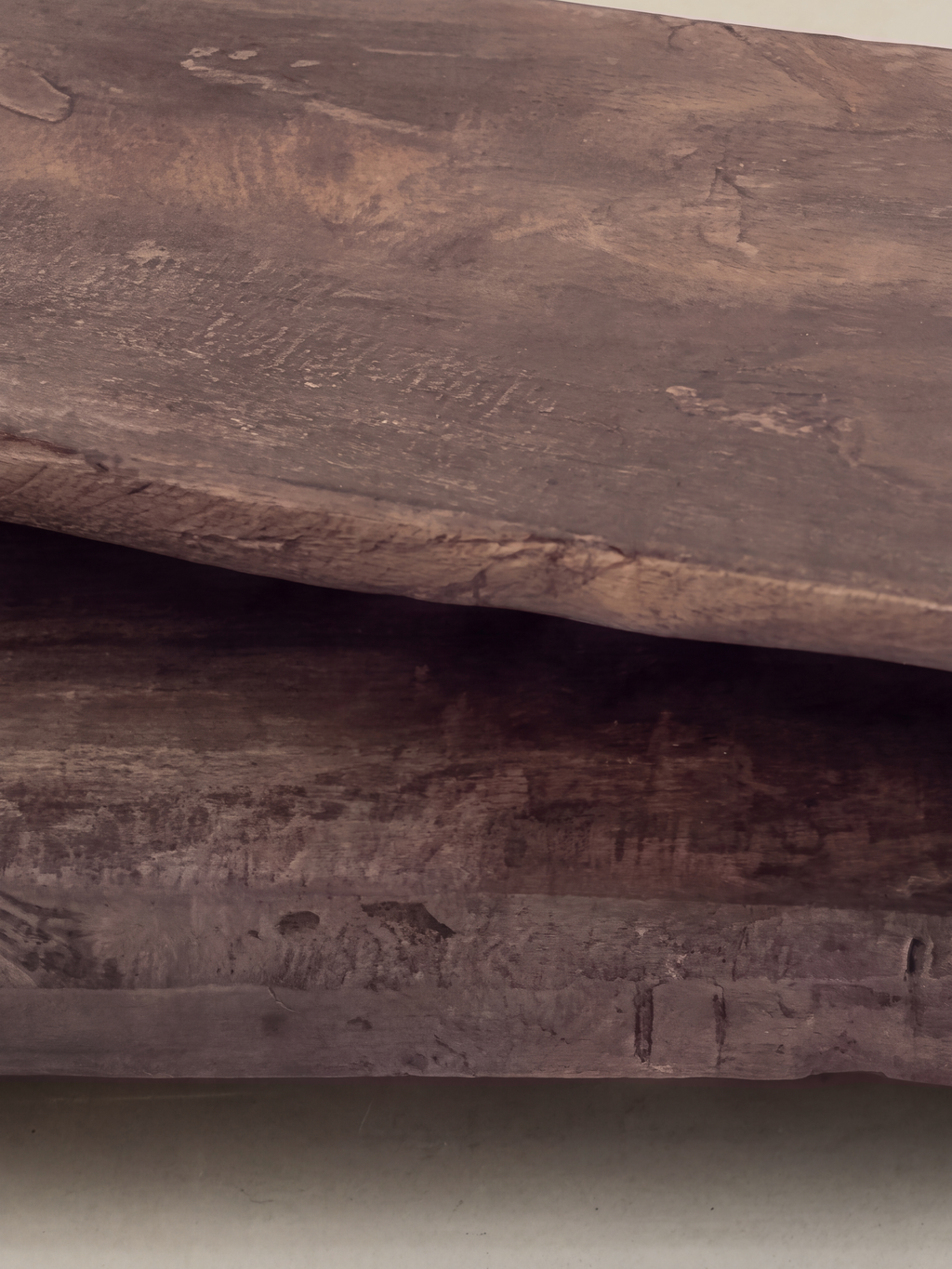 Hand Carved Display Board — surface patina close up