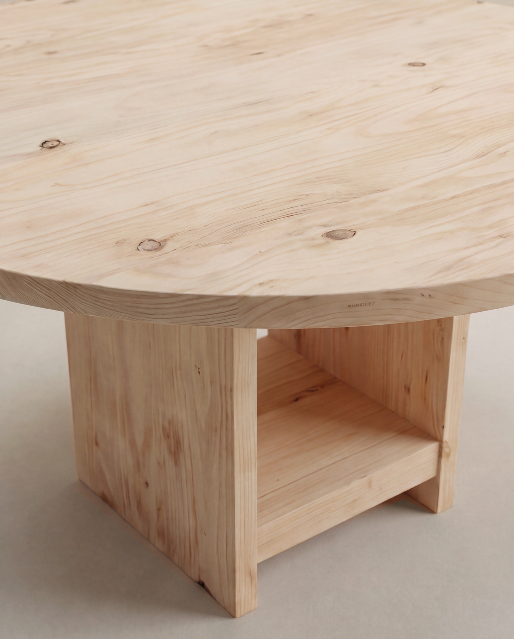 Byron Round Table — tabletop grain and pedestal base